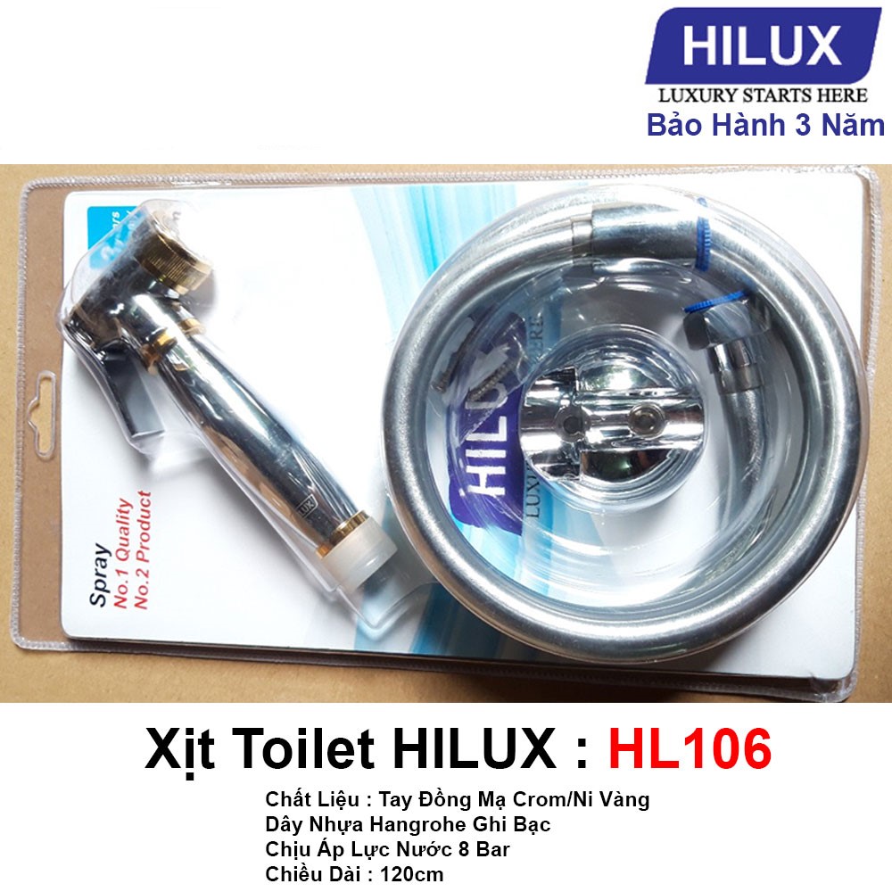 Xịt Hilux HL106 (đồng mạ crom vàng, thân tròn)